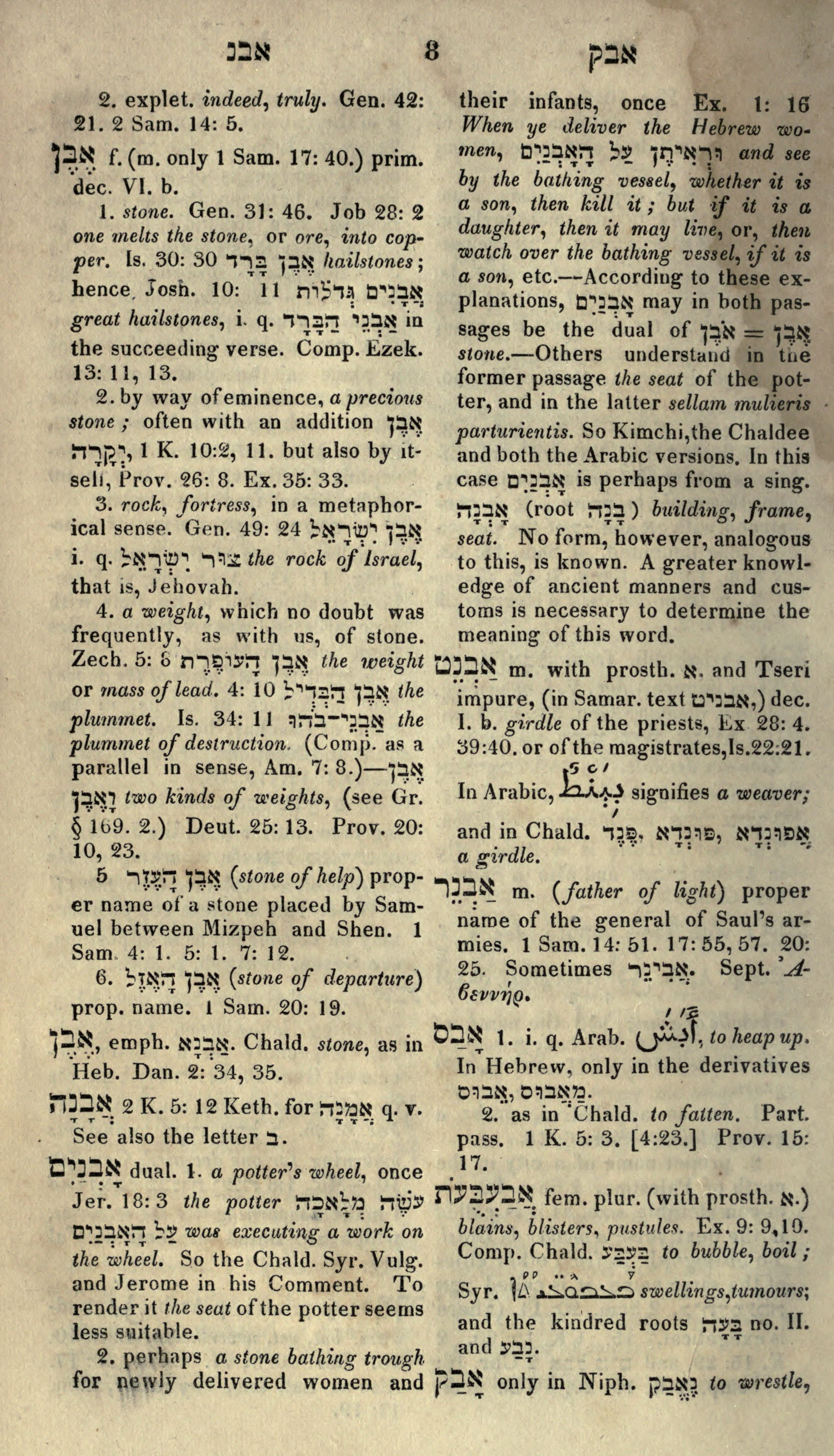 Gesenius Lexicon Page 22