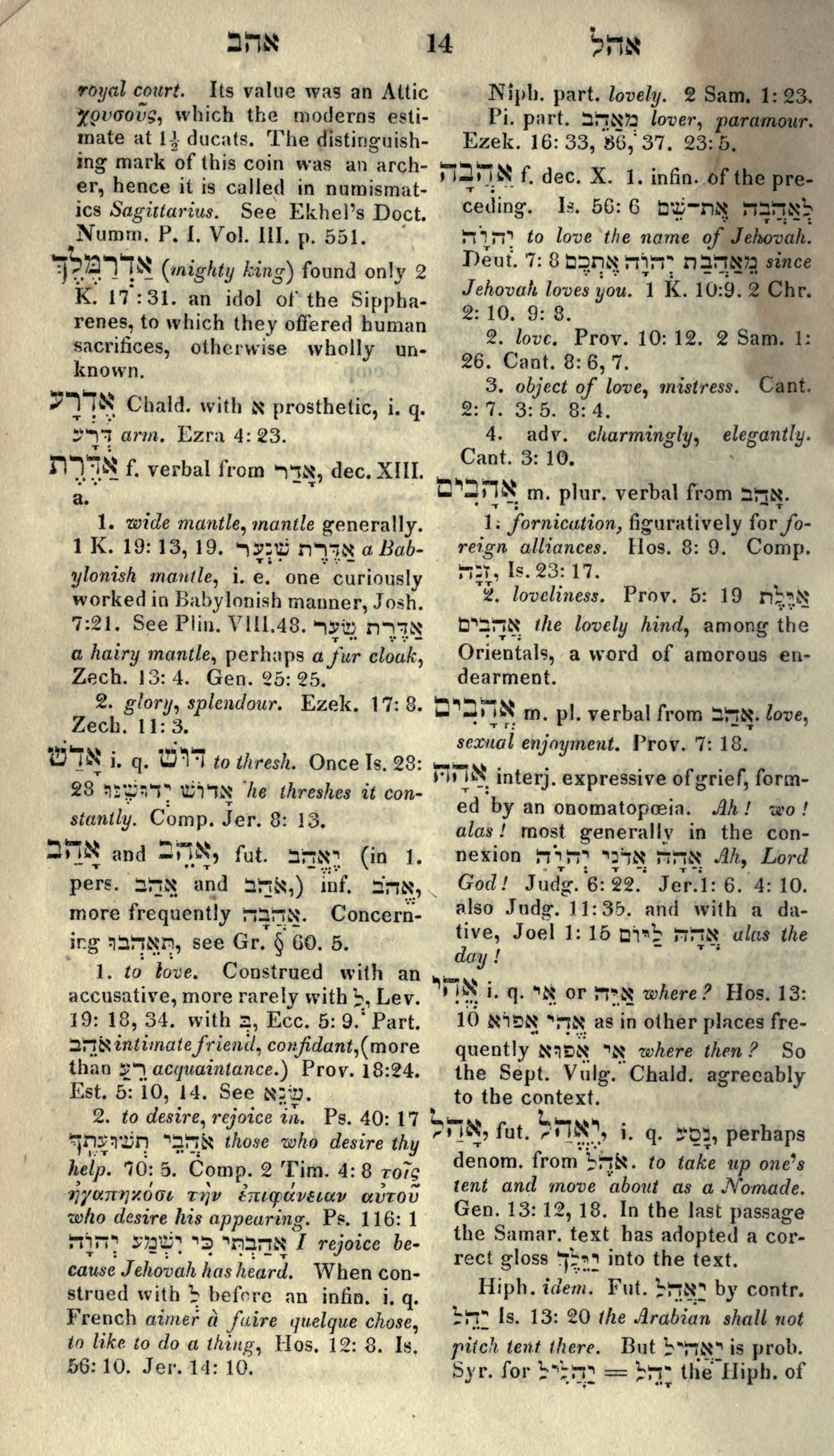 Gesenius Lexicon Page 28