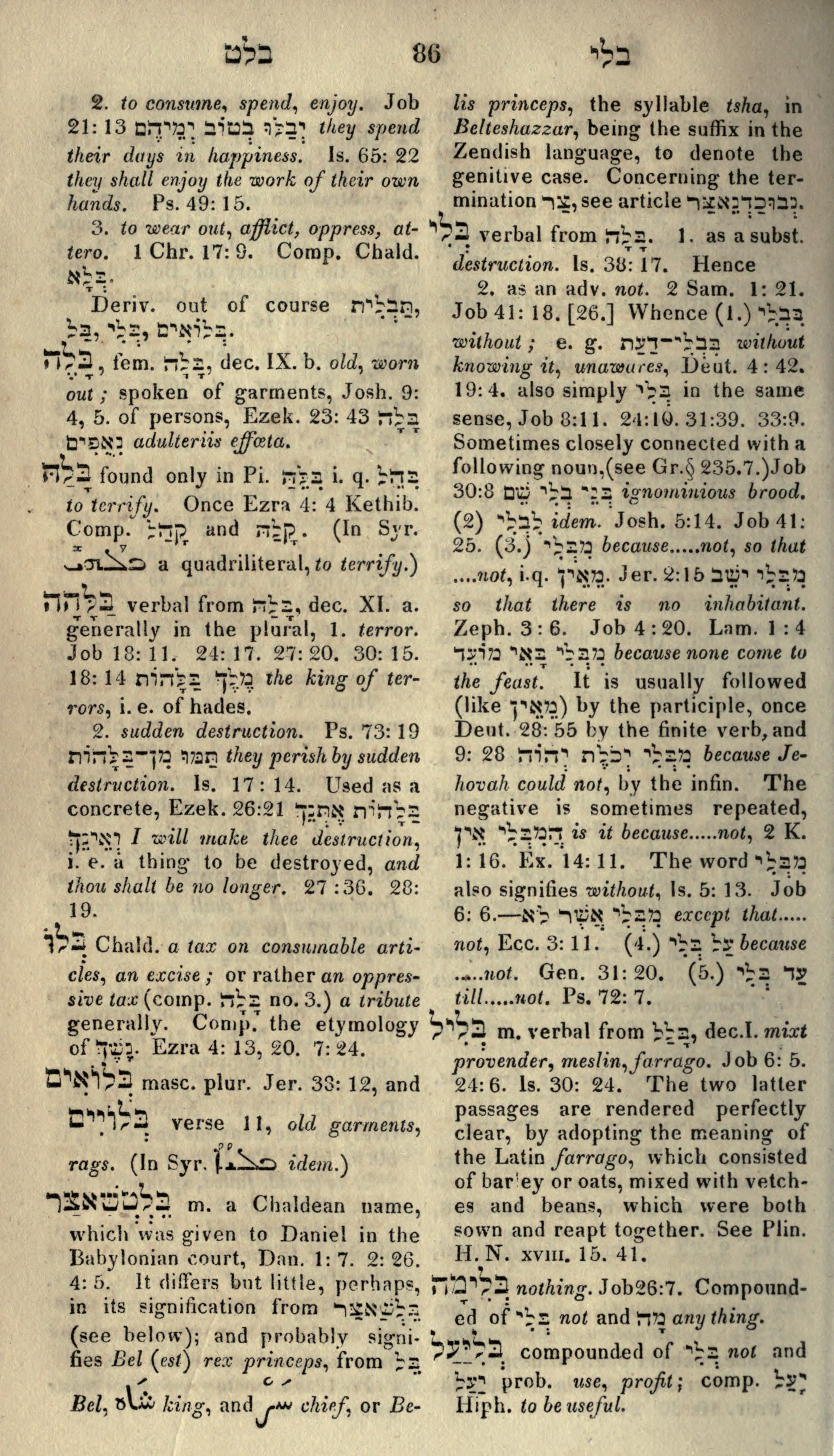 Gesenius Lexicon Page 100
