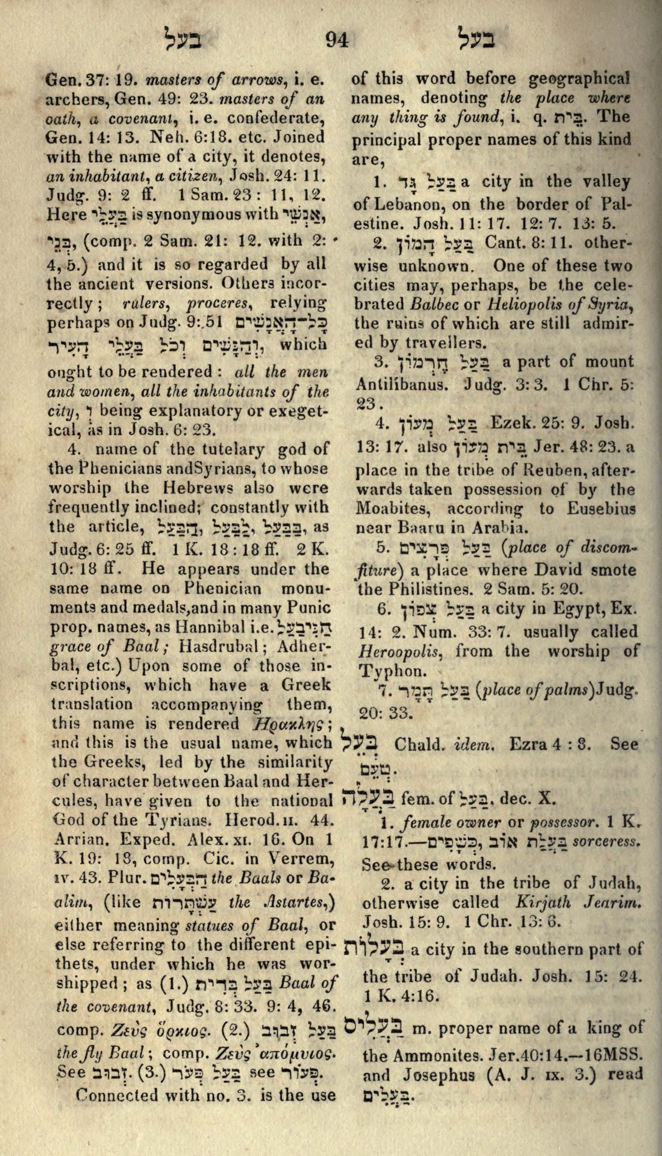 Gesenius Lexicon Page 108