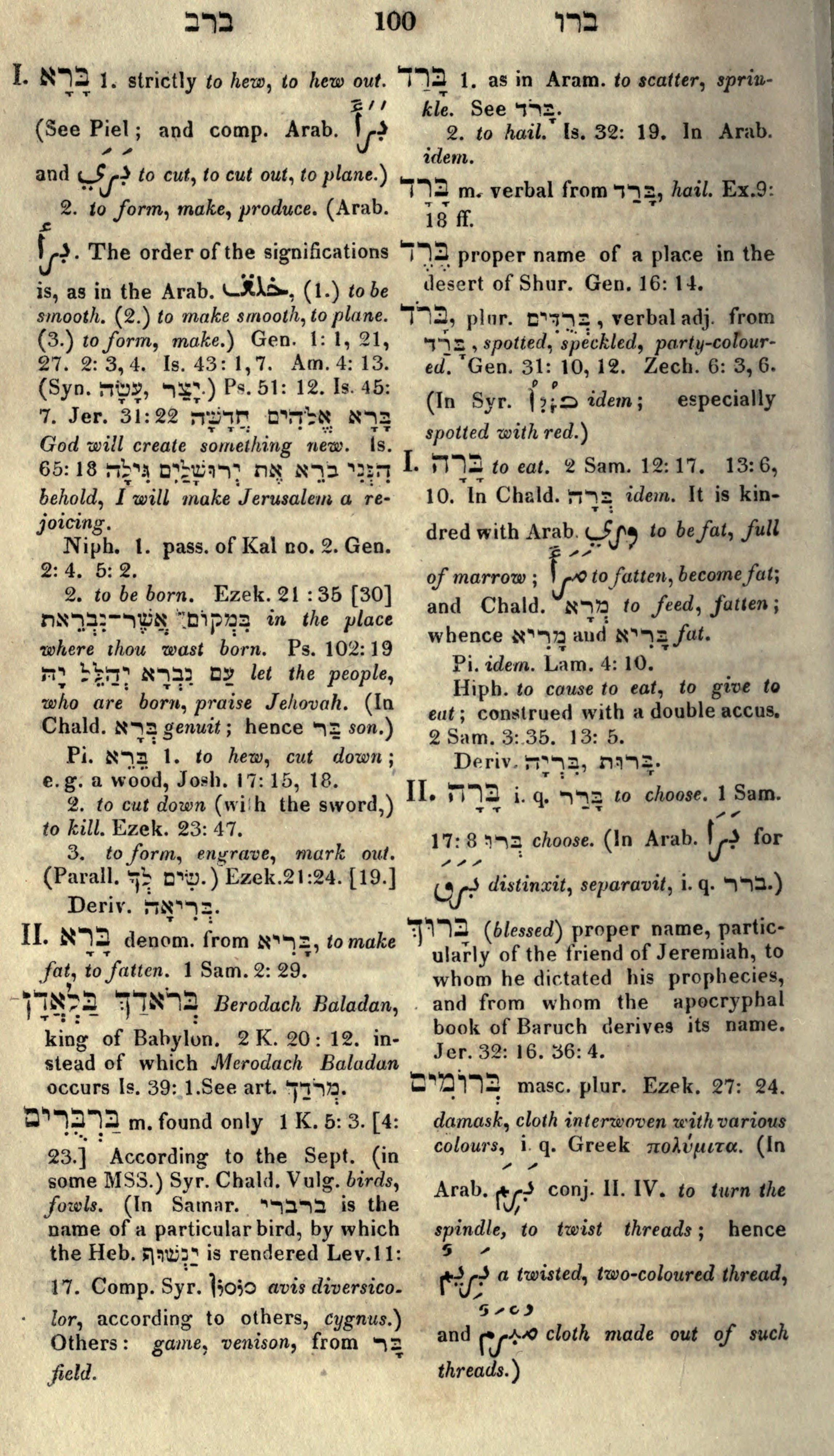 Gesenius Lexicon Page 114