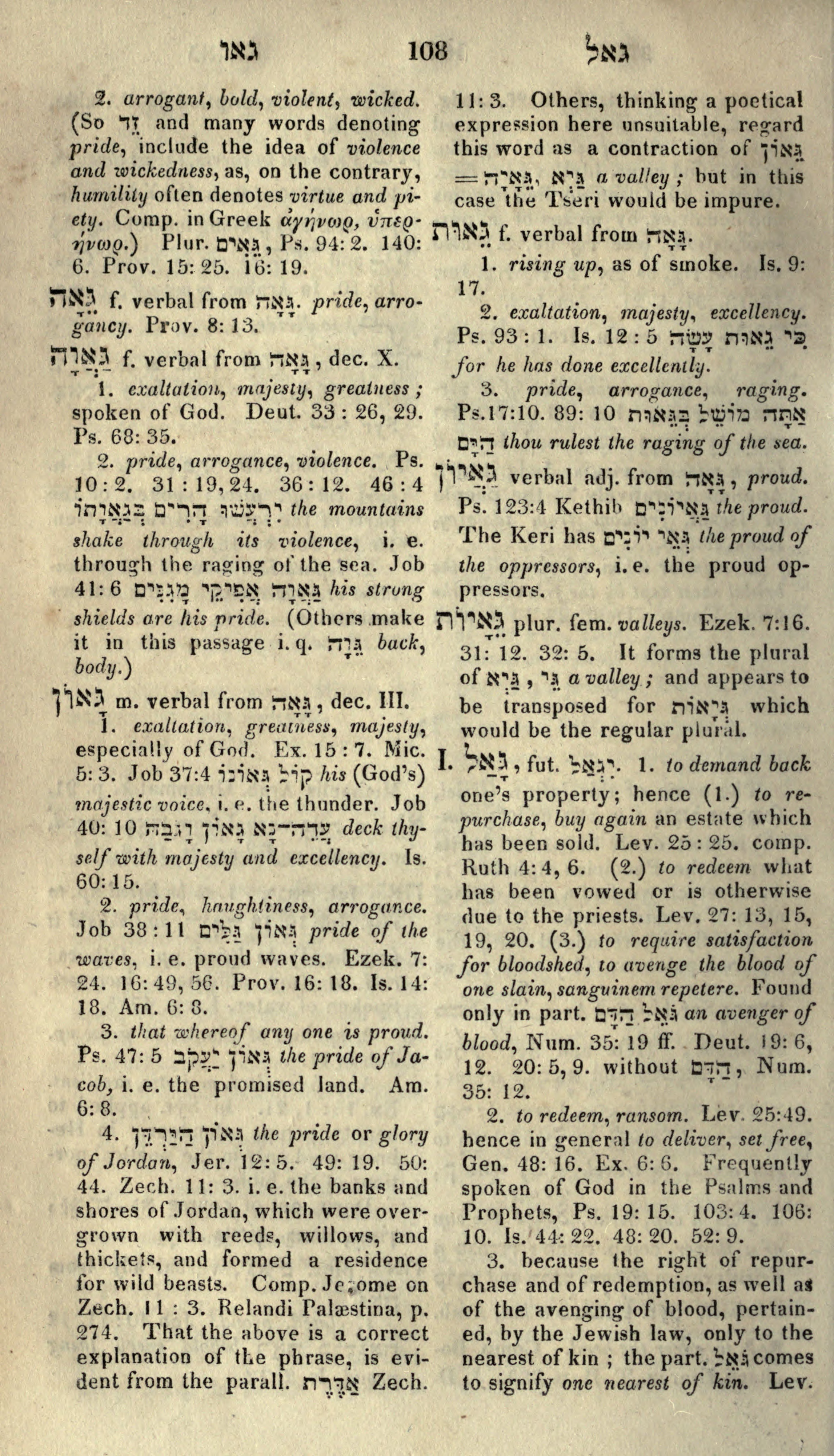 Gesenius Lexicon Page 122