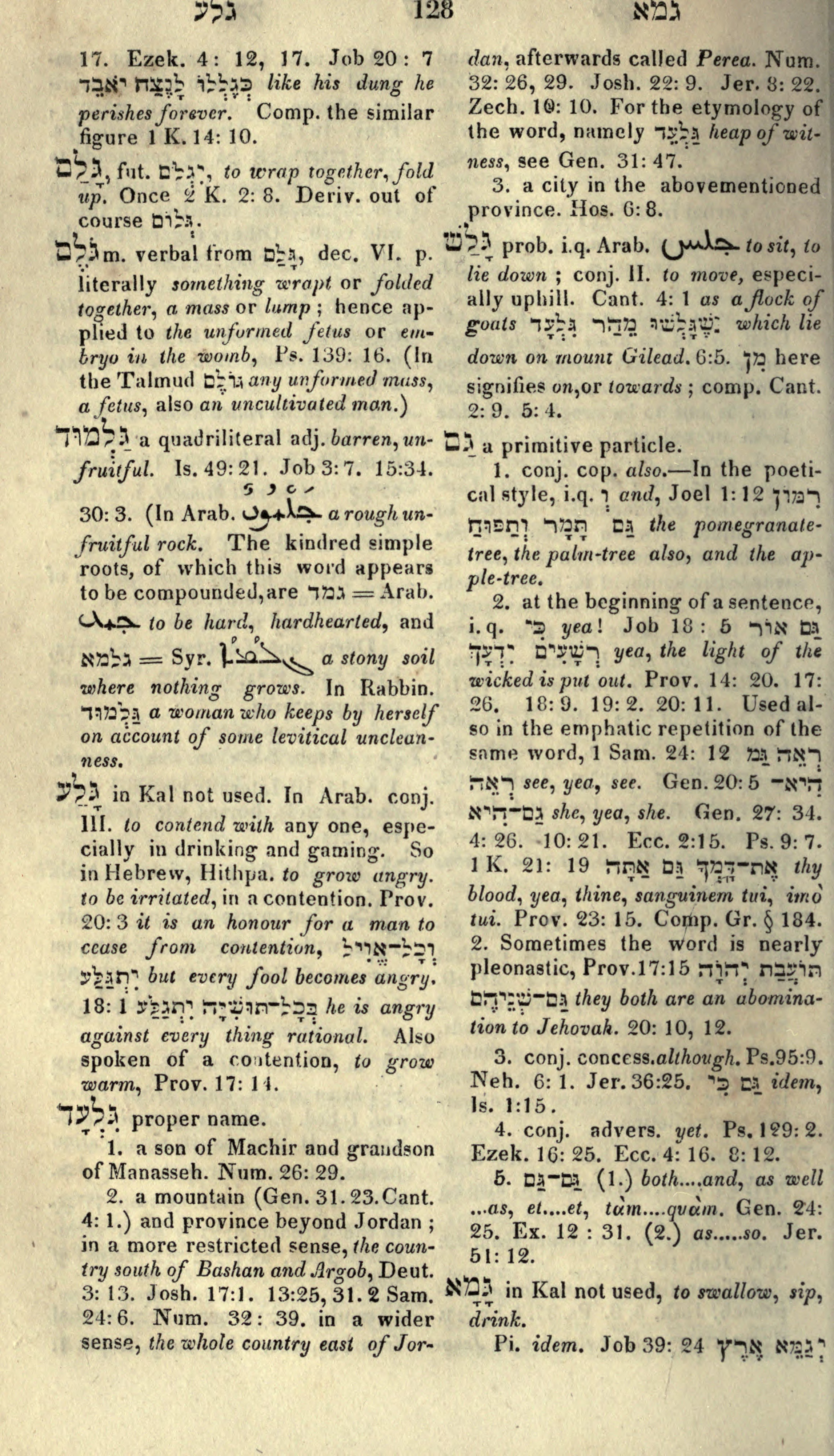 Gesenius Lexicon Page 142