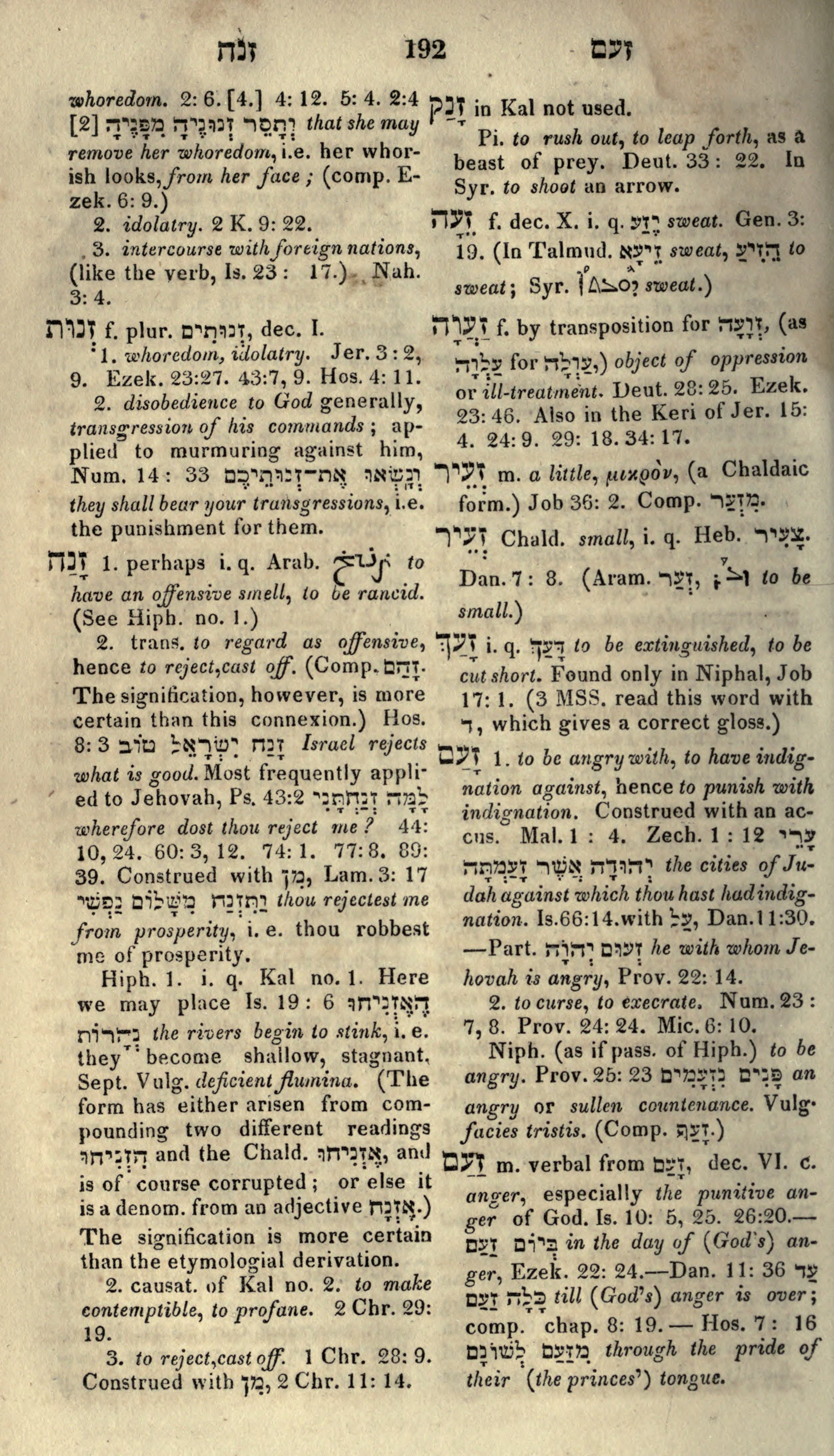 Gesenius Lexicon Page 206
