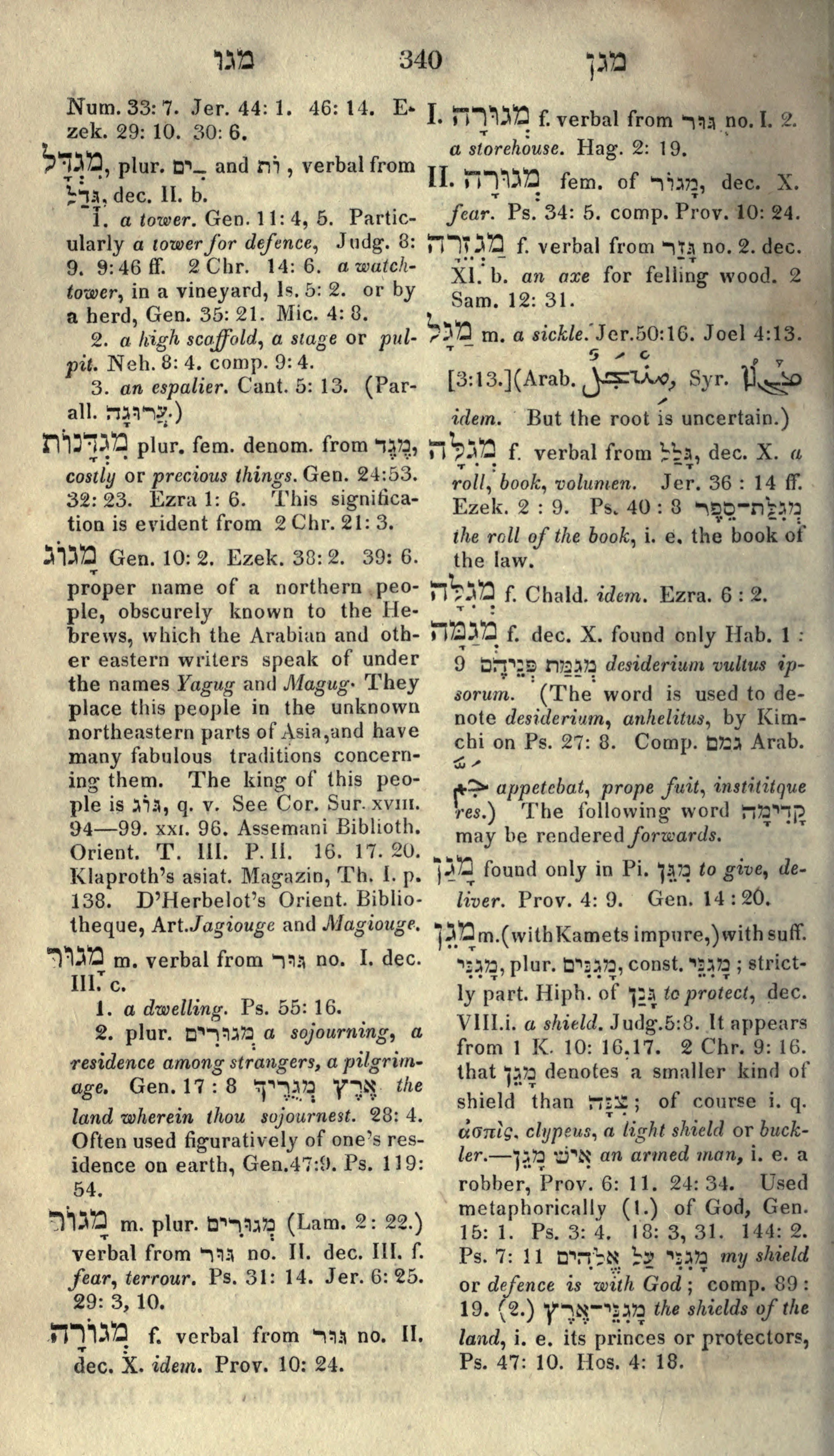 Gesenius Lexicon Page 354