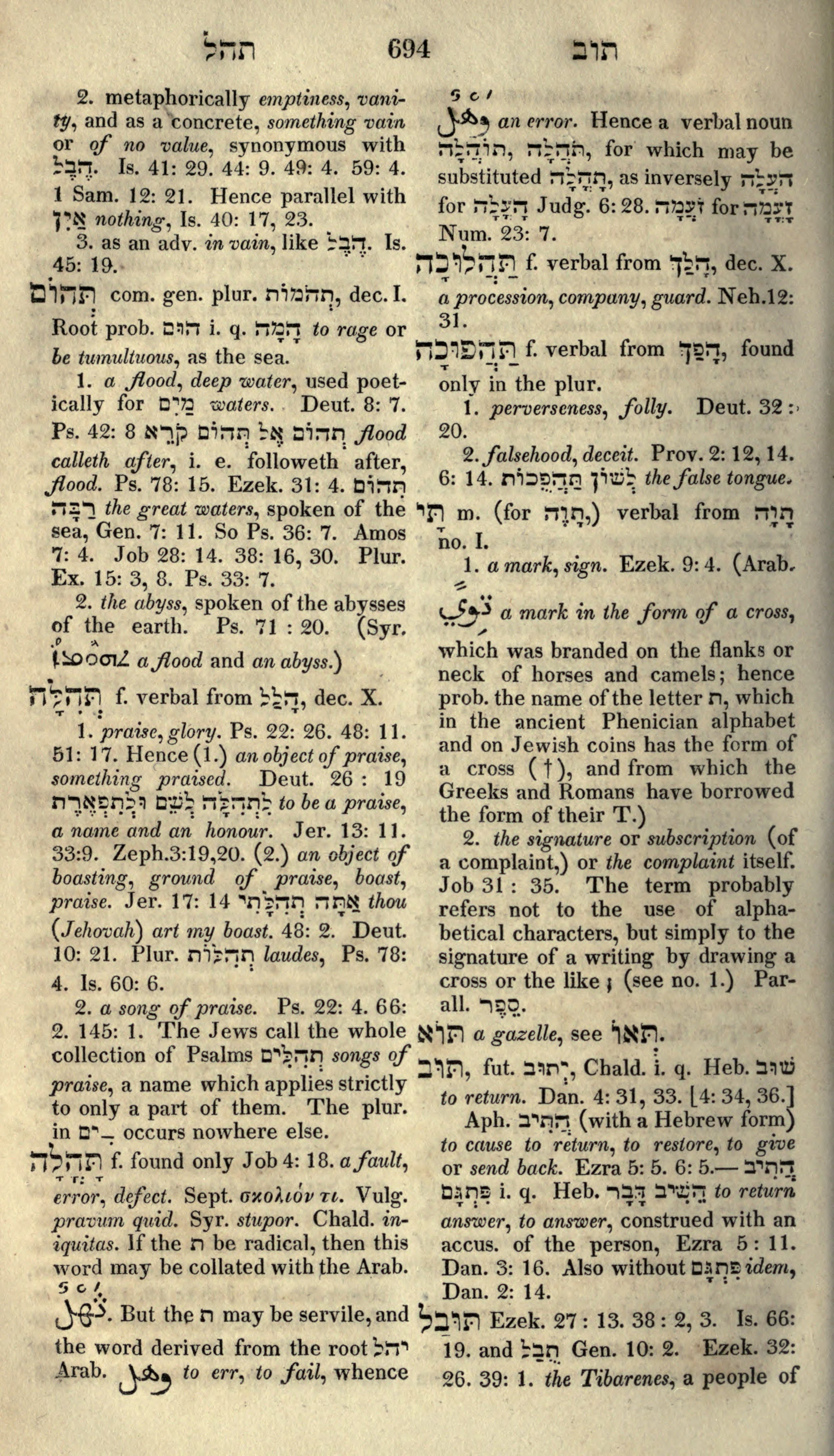 Gesenius Lexicon Page 708